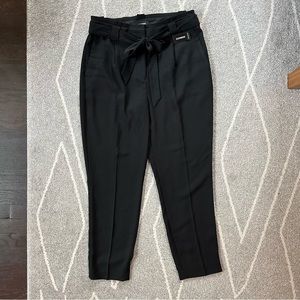 Express Black High Waist Ankle Length Trousers